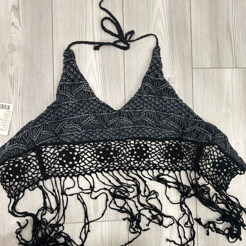Urban Outfitters Black Crochet Crop Top